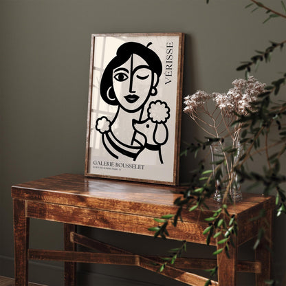 French Girl with Poodle – Black Ink Galerie Rousselet Poster