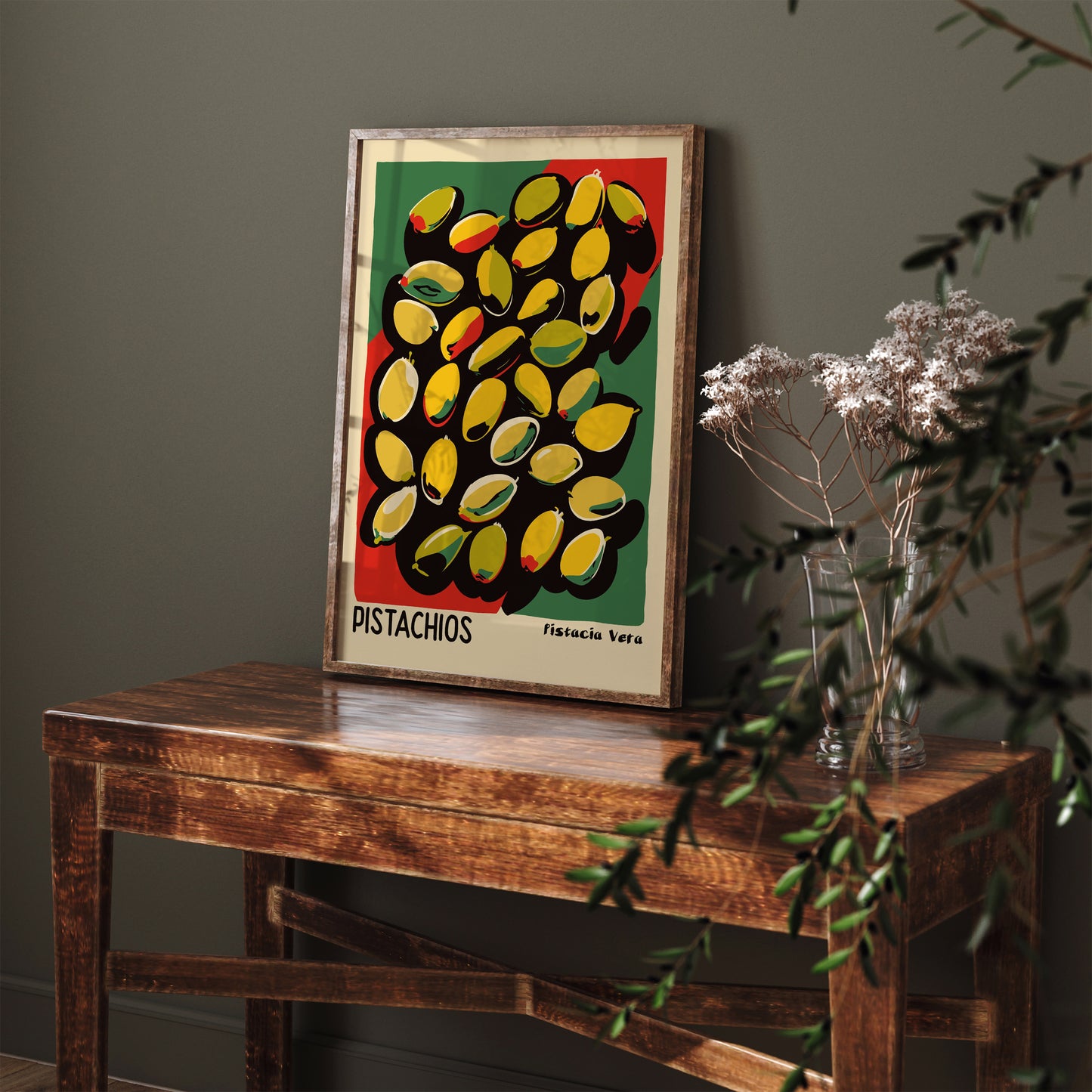 Pistachios Retro Wall Art Poster