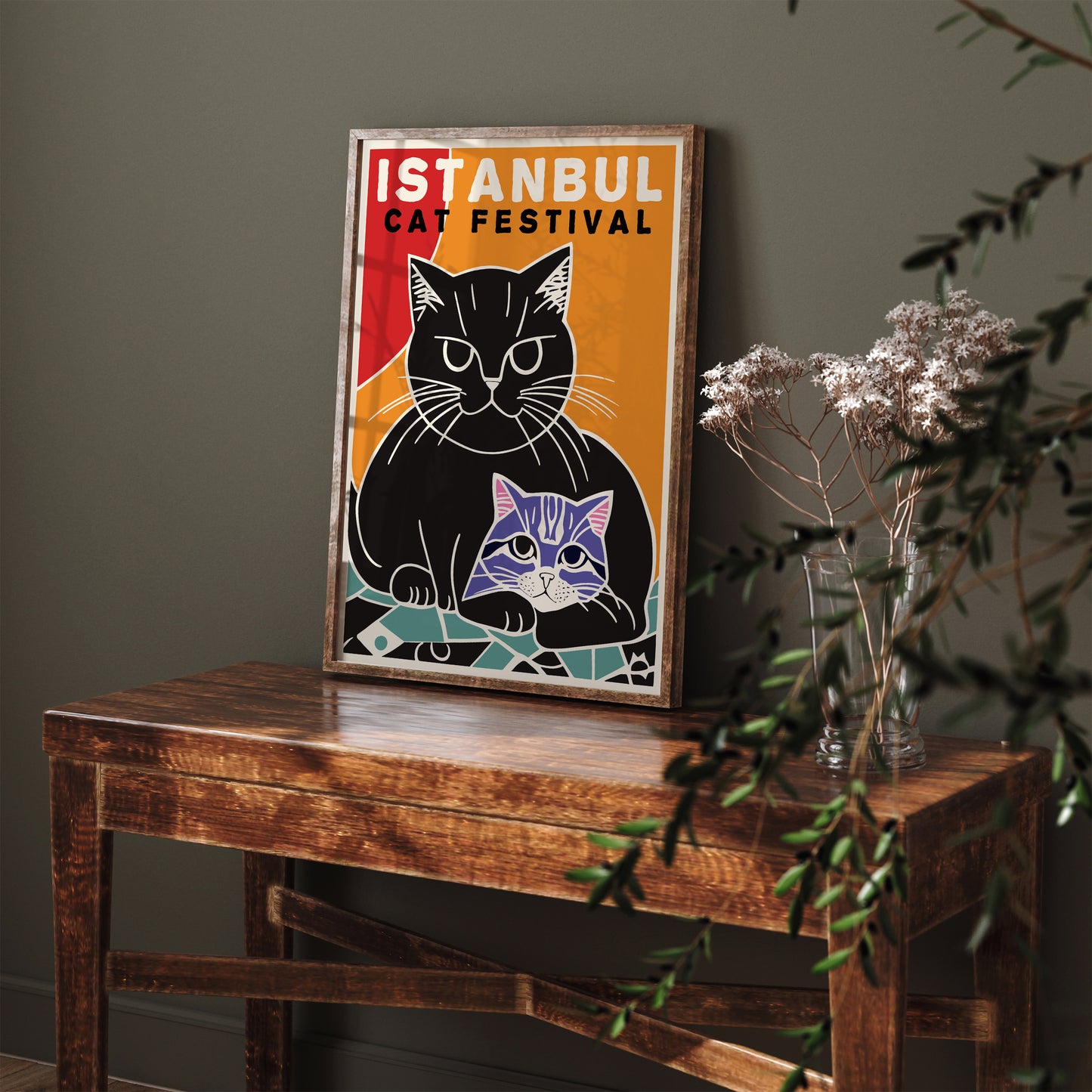 Istanbul Cat Festival Vintage Poster