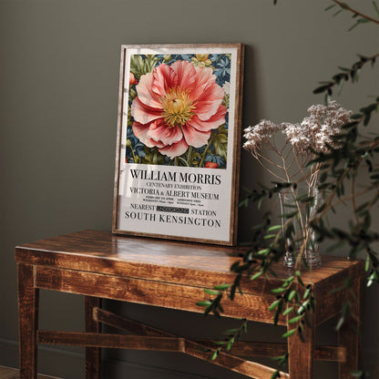 William Morris Pink Flower Poster