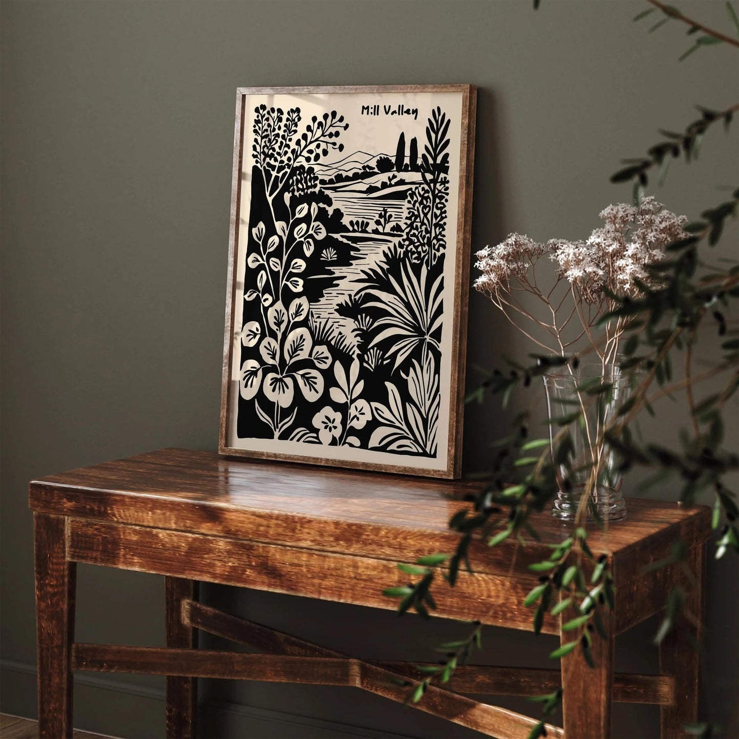 Mill Valley Travel Black Ink Poster