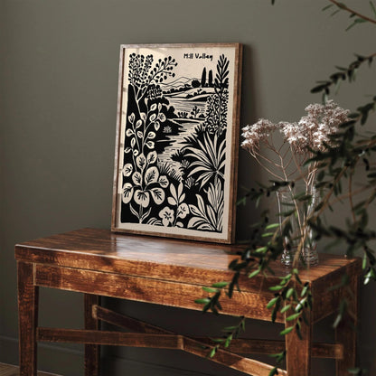 Mill Valley Travel Black Ink Poster