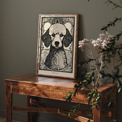 Daisy Poodle Dog Portrait Vintage Art Print