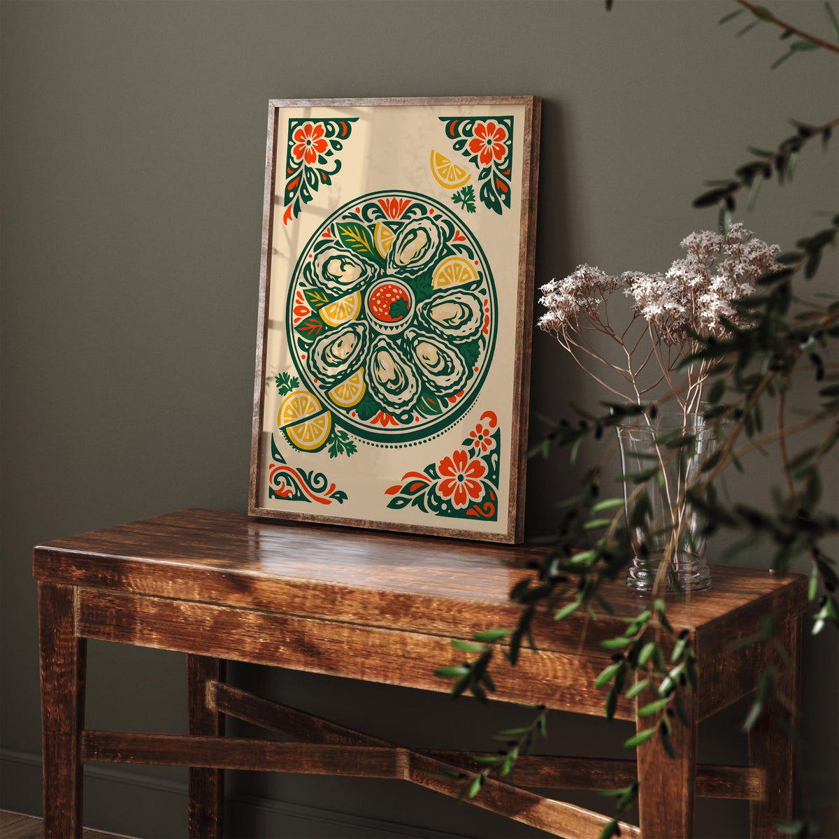 Oyster Plates Kitchen Poster