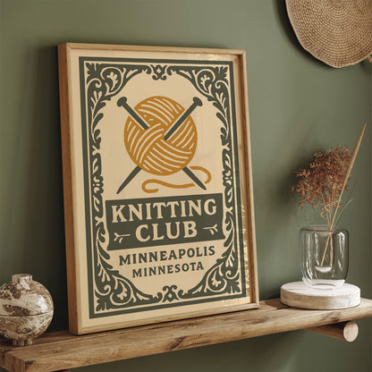 Knitting Club, Minneapolis Minnesota Print