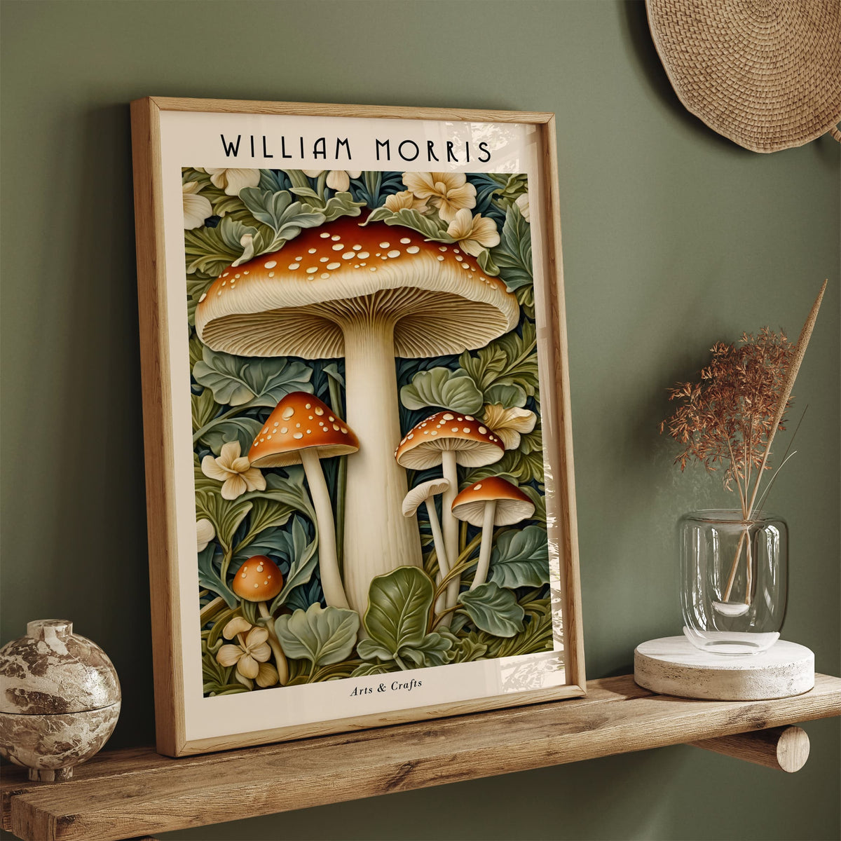 Mushroom Forest Morris Art Print