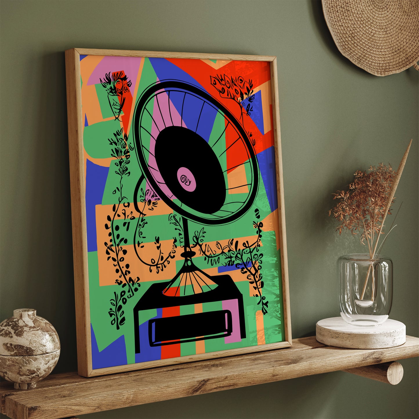 Colorful Gramophone Vibes Poster