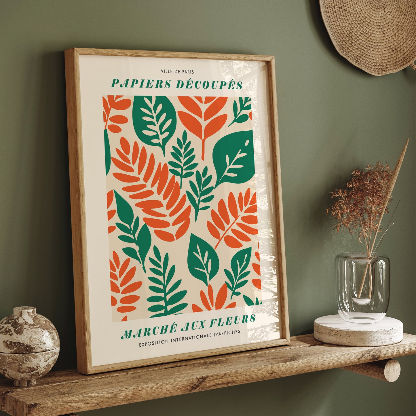 Elegant French Floral Papercut Print