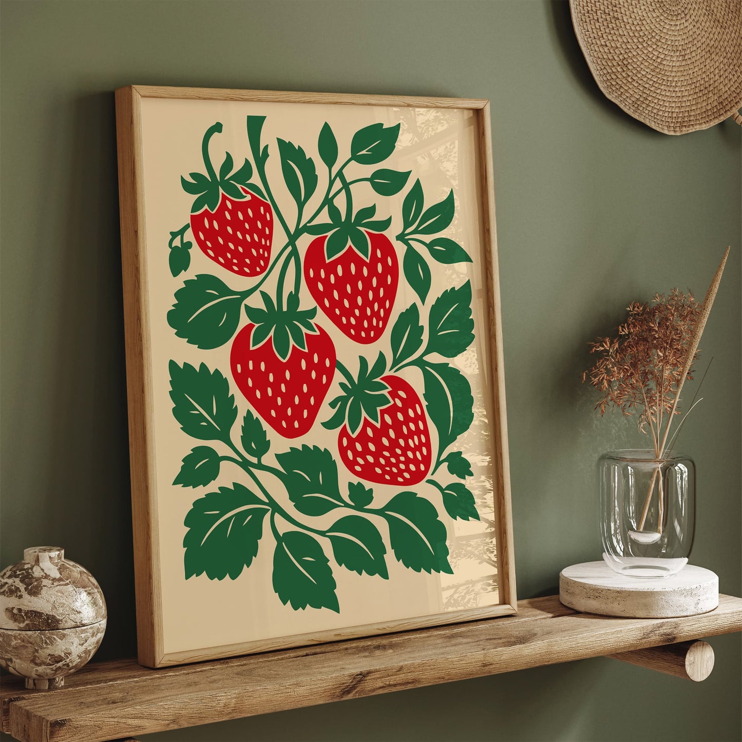 Rustic Strawberries Poster