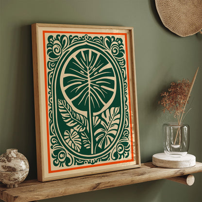 Retro Cut Outs Monstera Leaves Poster