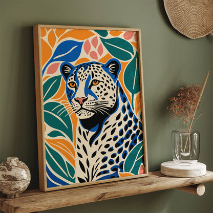 Cute Cheetah Art Print in Vibrant Colors