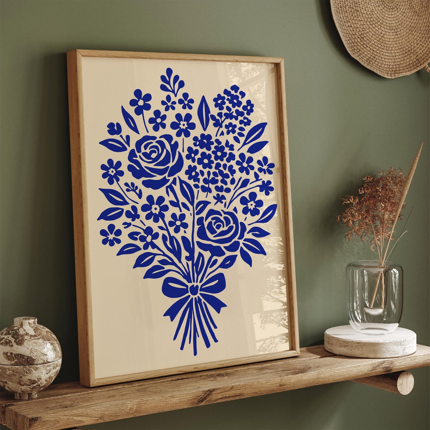 Blue Bouquet of Flowers Poster