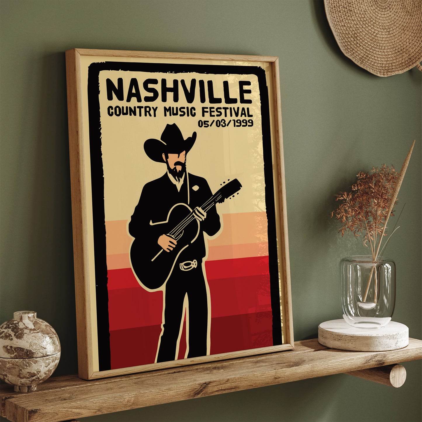 Nashville Country Music Festival Retro Poster