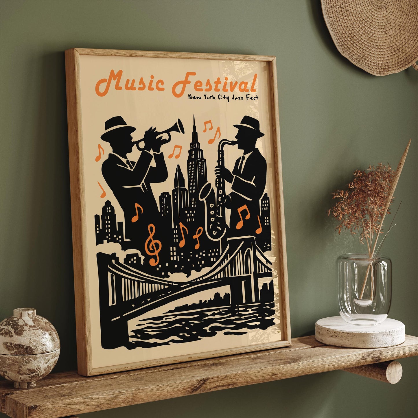 Music Festival Poster - Jazz Fest Retro Wall Art