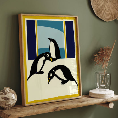 Retro Penguins Cute Poster