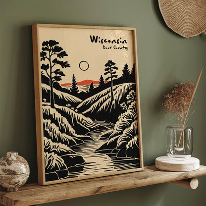 Door County Wisconsin Poster - Travel Wall Art