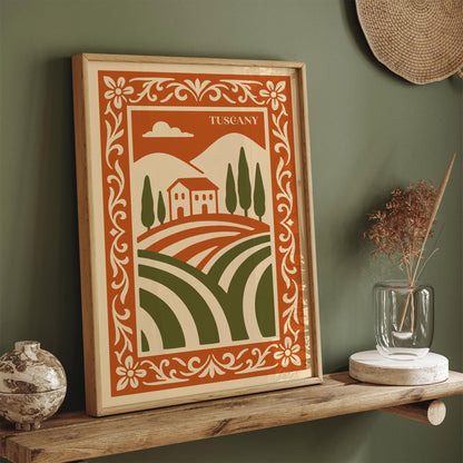 Tuscany Landscape Poster - Italy Travel Wall Art Print