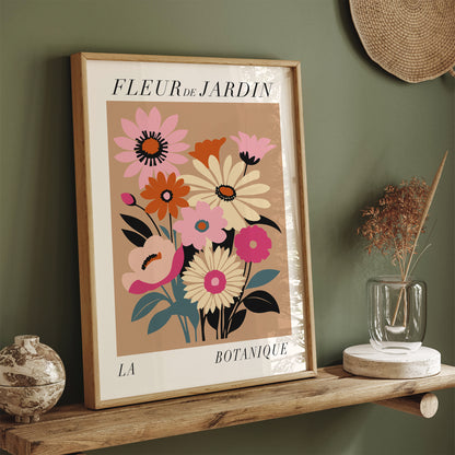 Boho Chic Floral French Poster