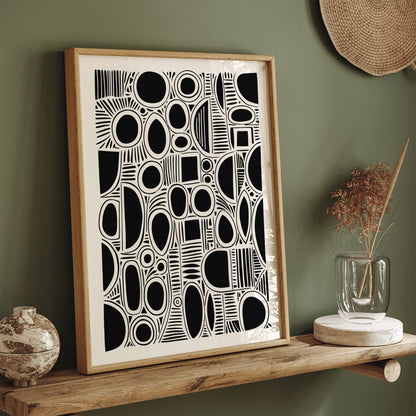 Black and White Abstract Art Print 2024