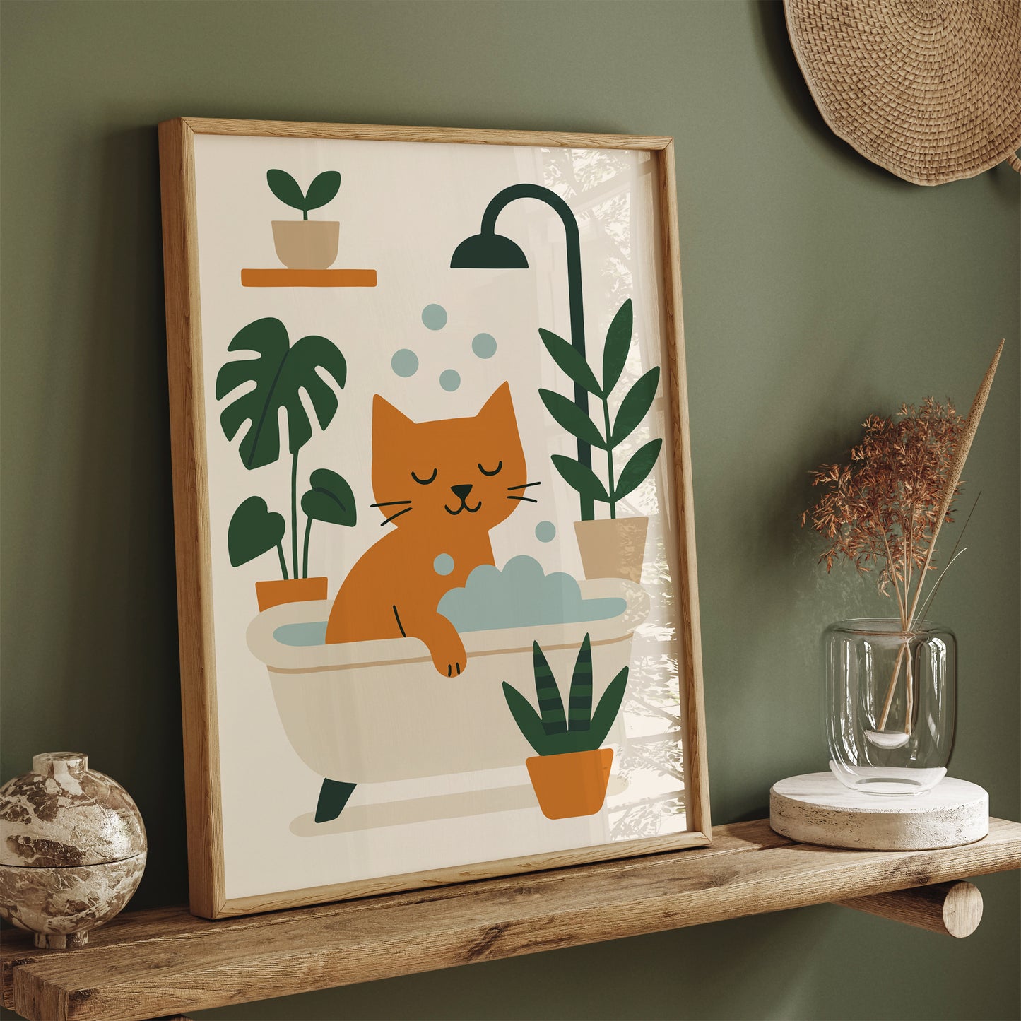 Cat Taking Bath Poster
