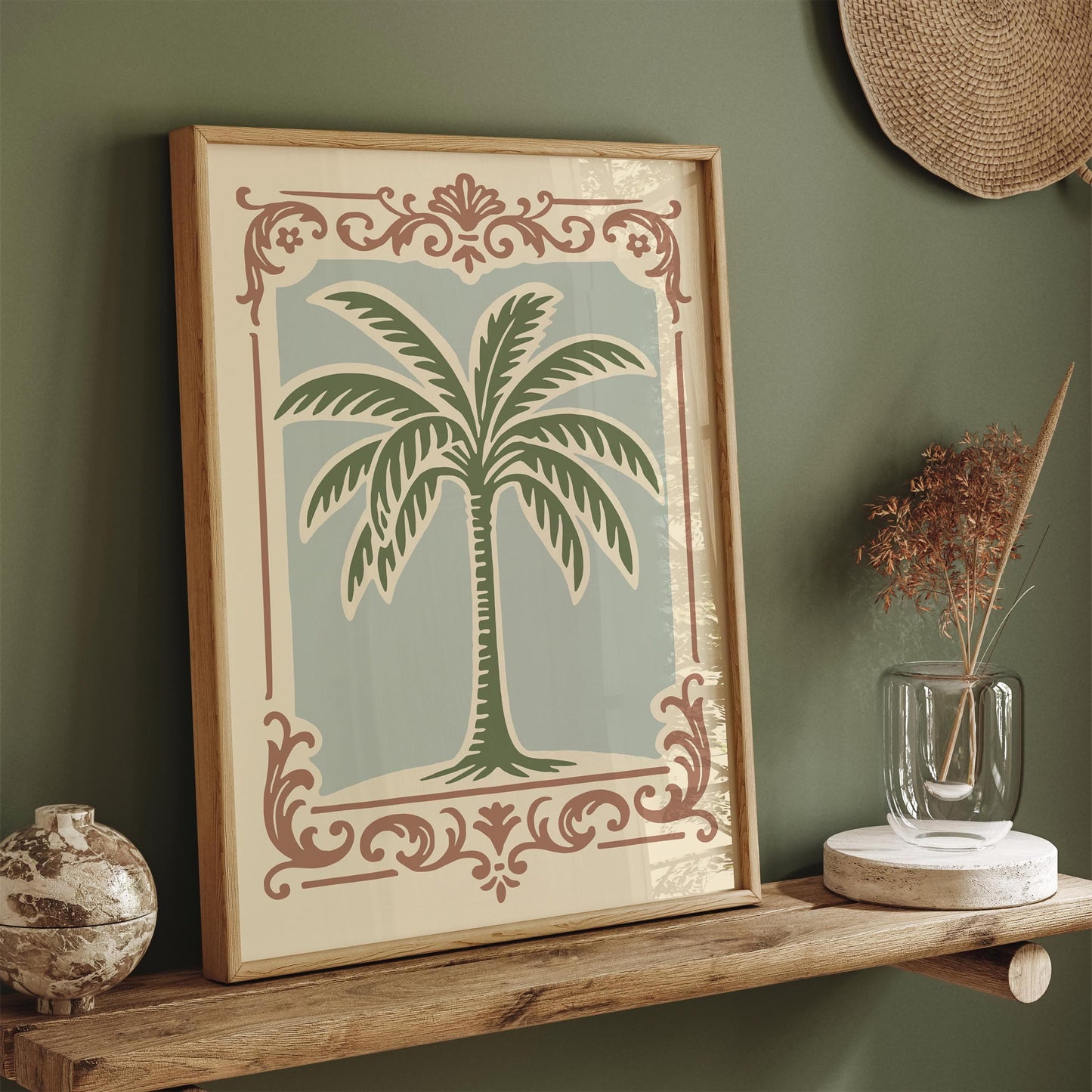 Tropical Palm Poster - Pastel Chateau Aesthetic Print