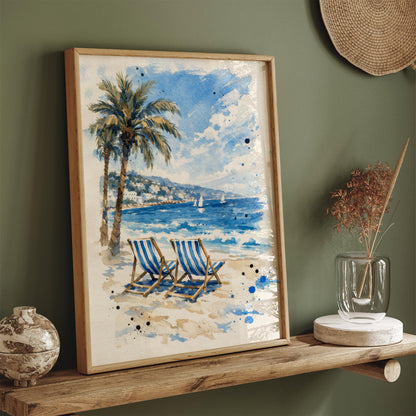 French Riviera Travel Poster – Côte d’Azur Wall Art