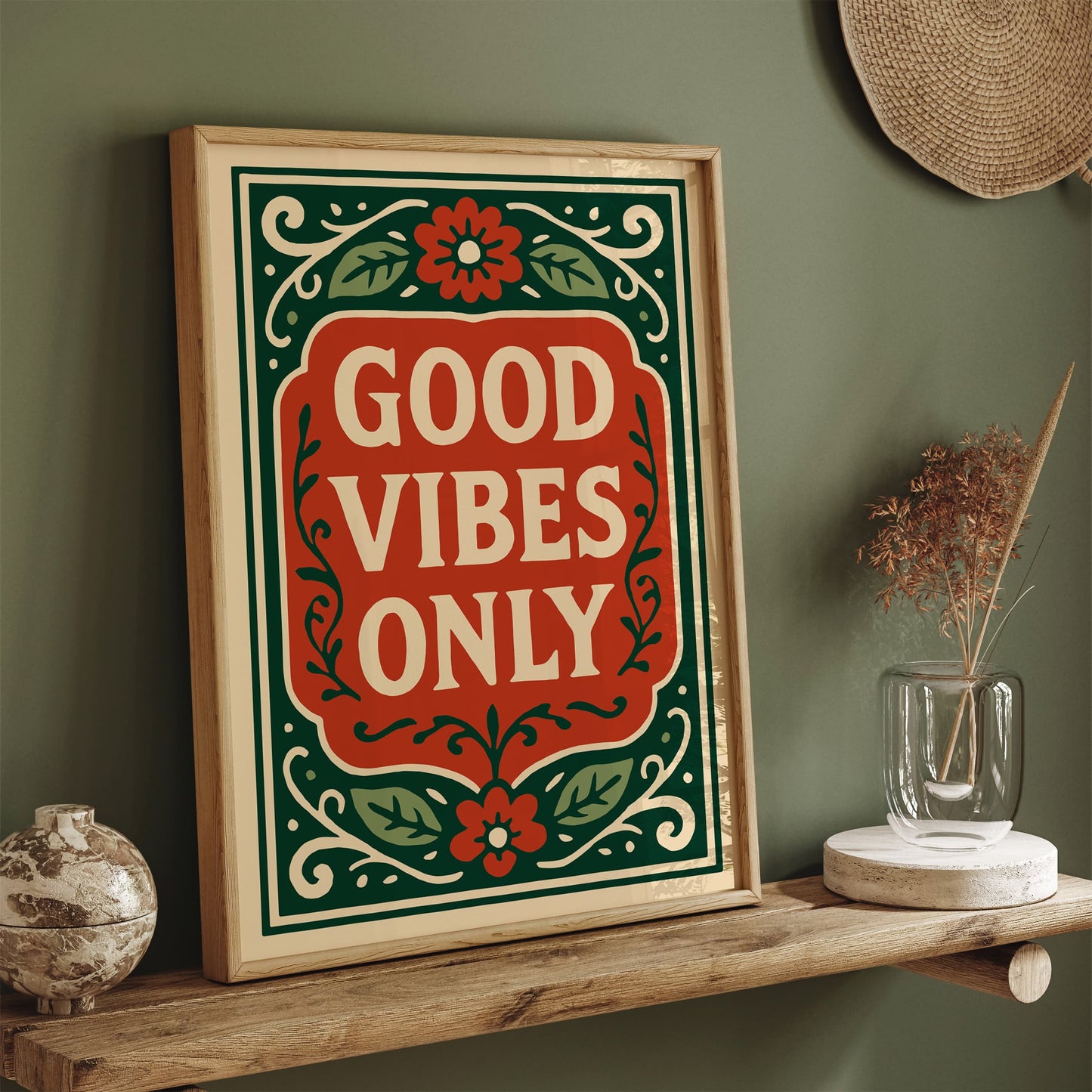 Good Vibes Only Quote Poster - Vintage Stylizing Art Print