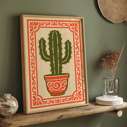 Vibrant Cacti Plant Poster - Mexican Vibes Wall Art Print
