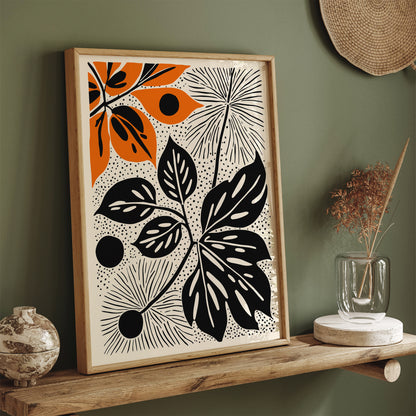 Black Abstract Nature Art Print