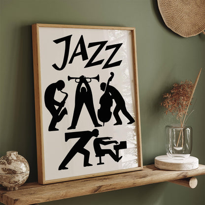 Jazz Music Poster -Modern Black & White Art Print
