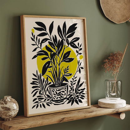 Black Ink Painting Floral Print
