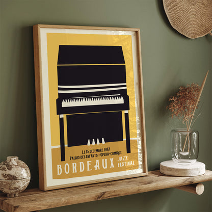 Bordeaux Jazz Festival Piano Poster