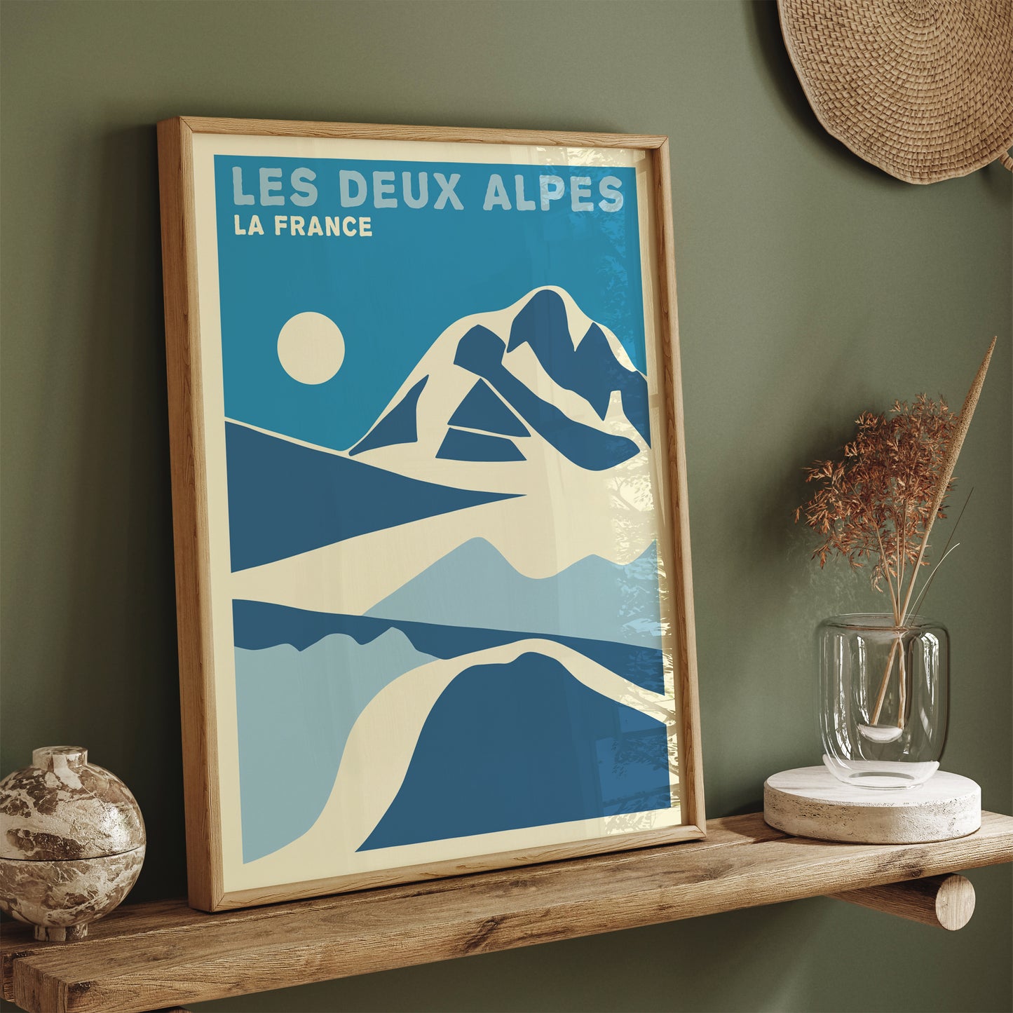 Les Deux Alpes Mountains Minimal Poster