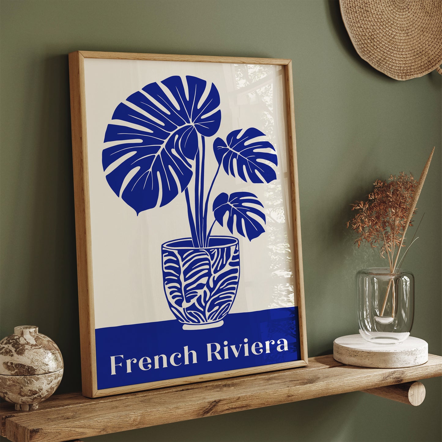 French Riviera, Monstera Plant Wall Art 2024