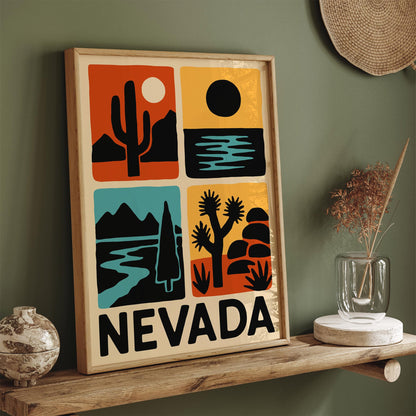 Nevada Travel Poster - Retro Wall Art