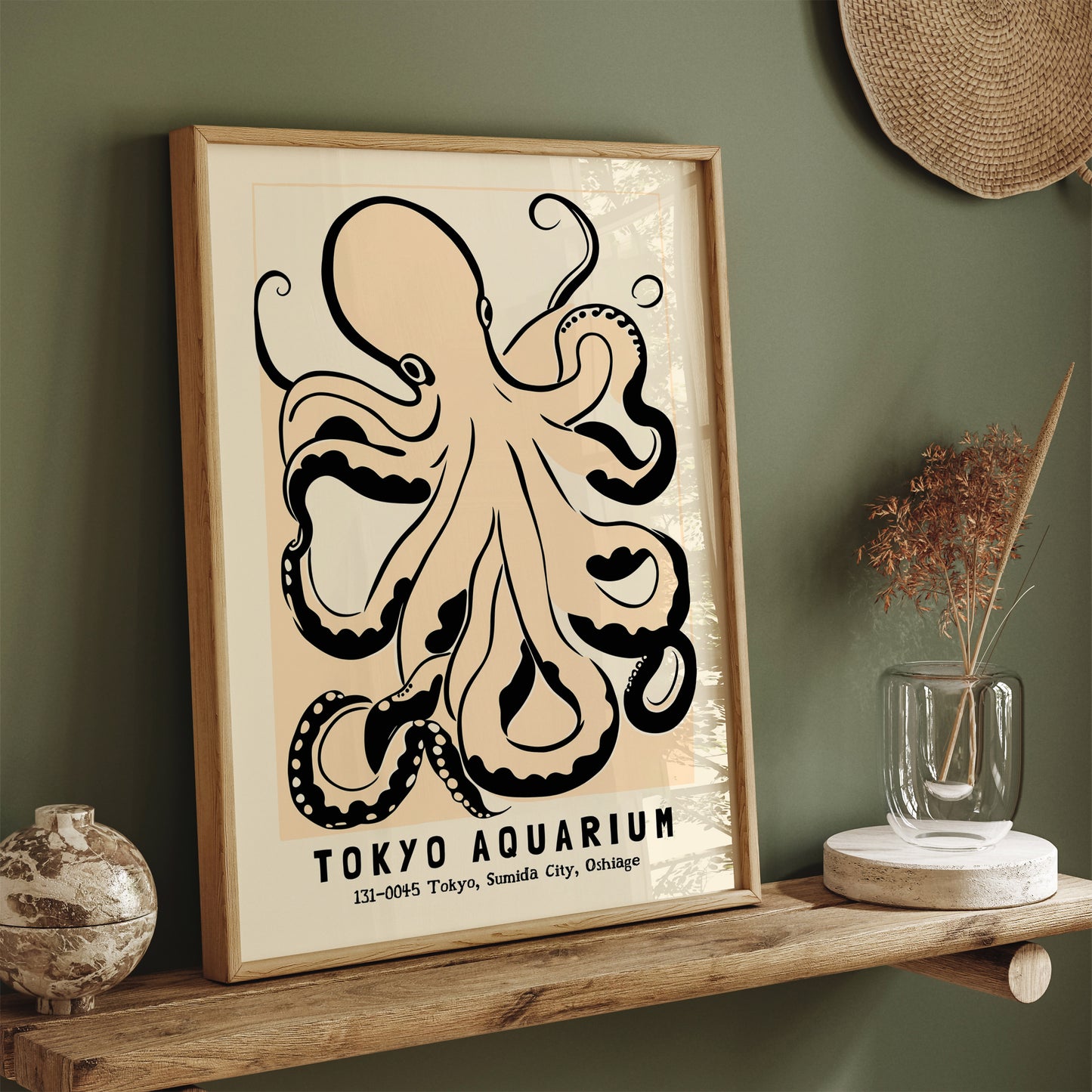 Tokyo Aquarium Retro Octopus Poster