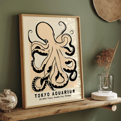 Tokyo Aquarium Retro Octopus Poster