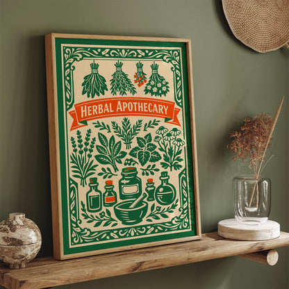 Herbal Apothecary Vintage Art Poster