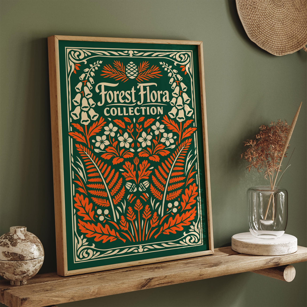 Vintage Forest Flora Botanical Art Poster