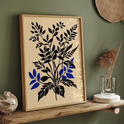 Botanical Black Ink Print - Modern Shape Art