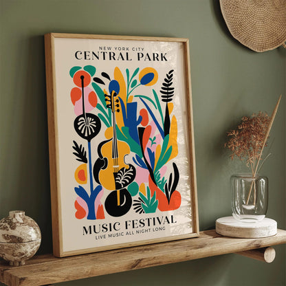 New York Central Park Poster – Music Festival Retro Art