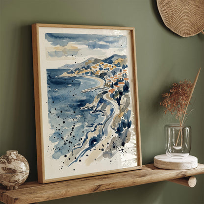 French Riviera Abstract Watercolor Art Print