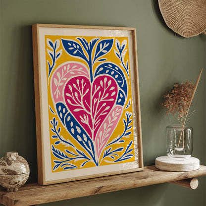 Pink Heart Nature Love Art Print