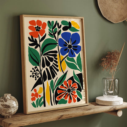Colorful Cut Outs Botanical Floral Poster