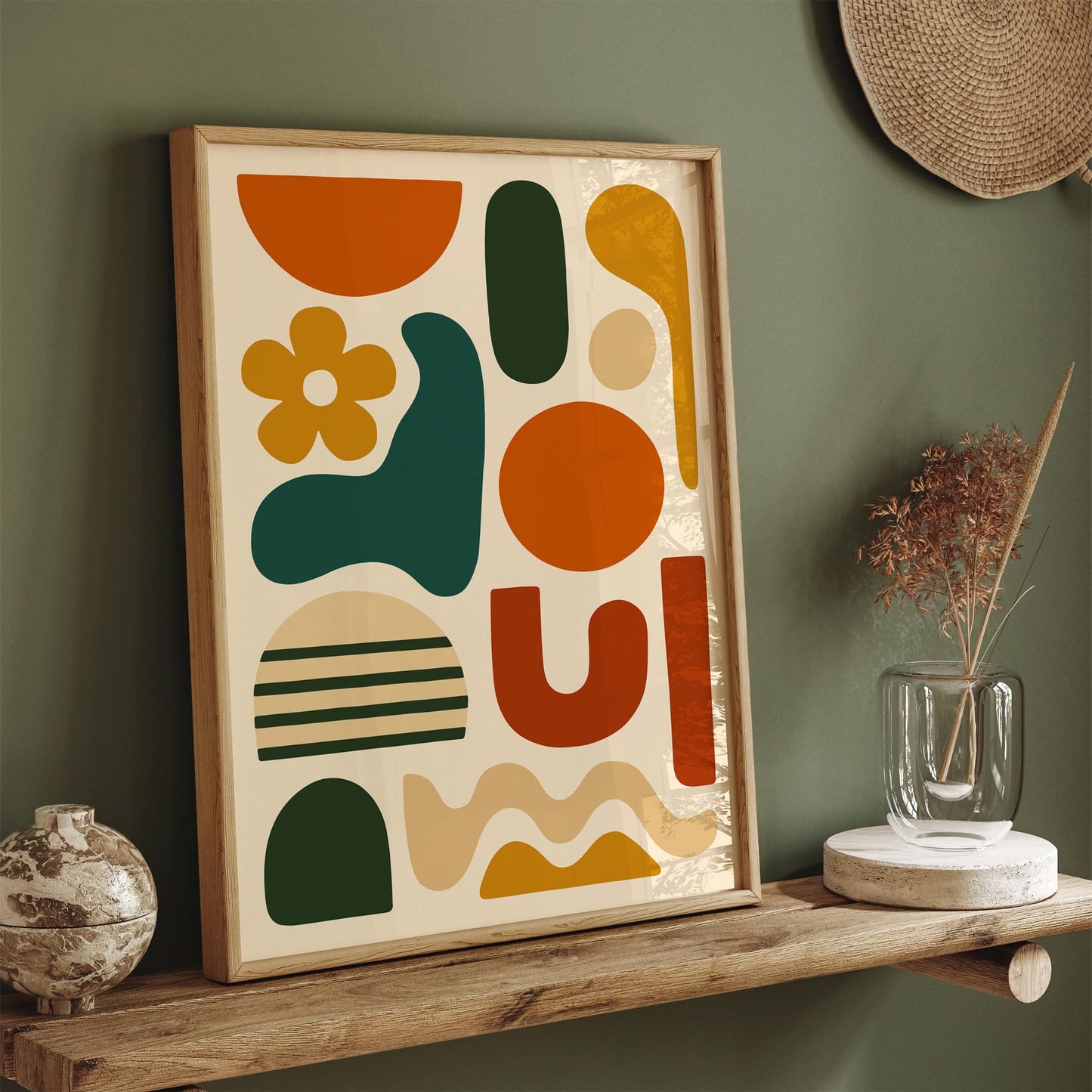 Abstract Mid Century Modern Wall Art Print