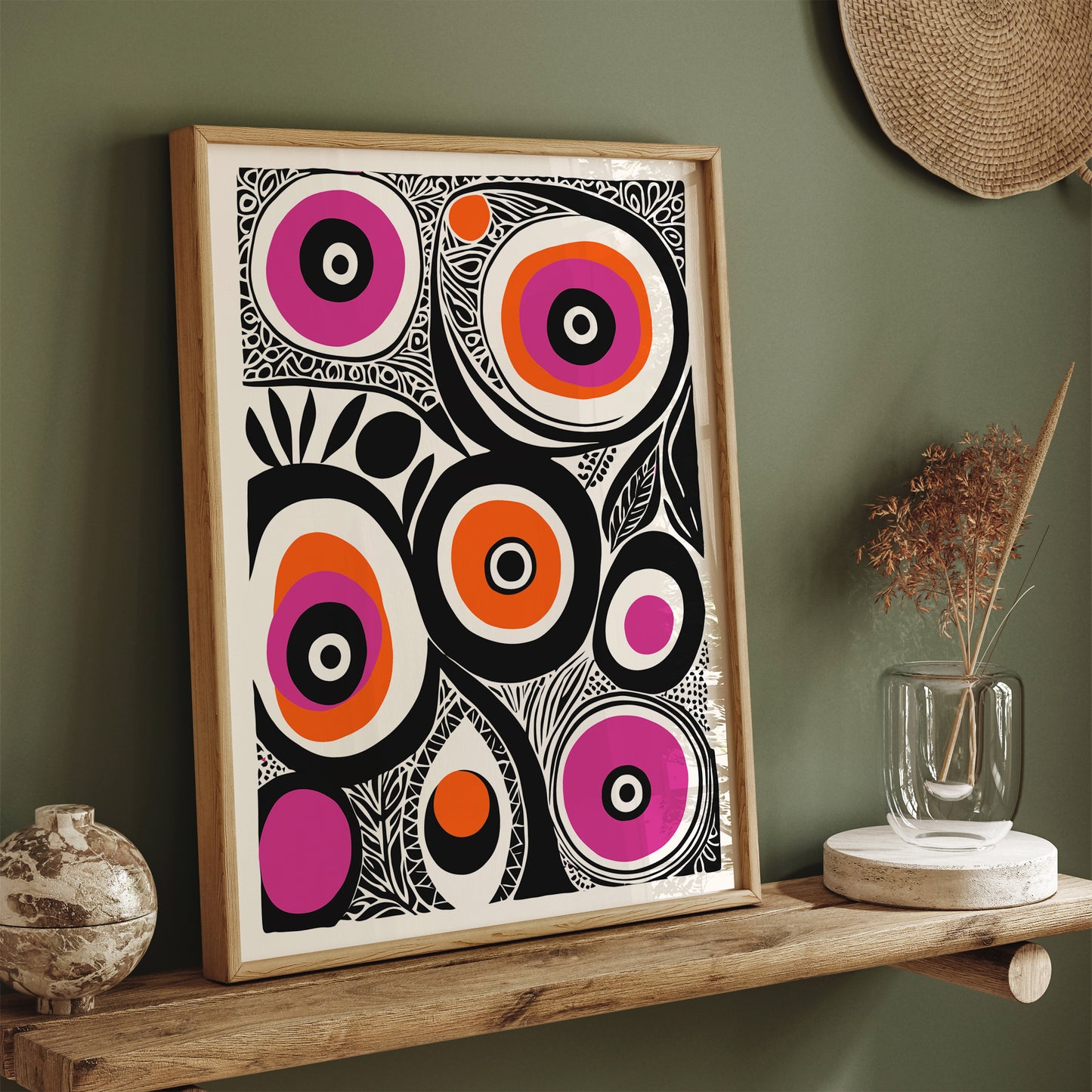 Magenta Abstract Pop Art Poster