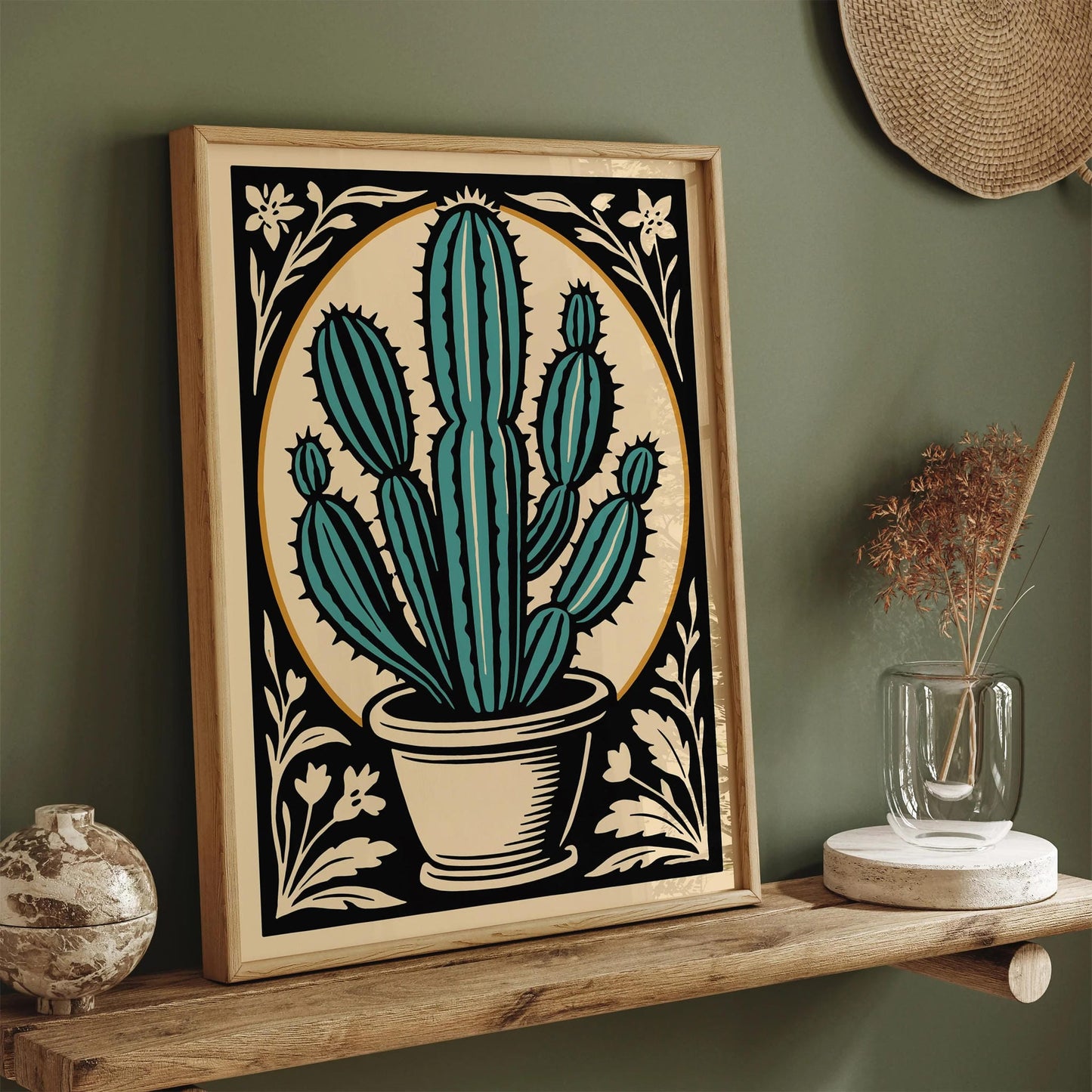 Eclectic Victorian Cactus Plant Poster