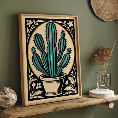 Eclectic Victorian Cactus Plant Poster