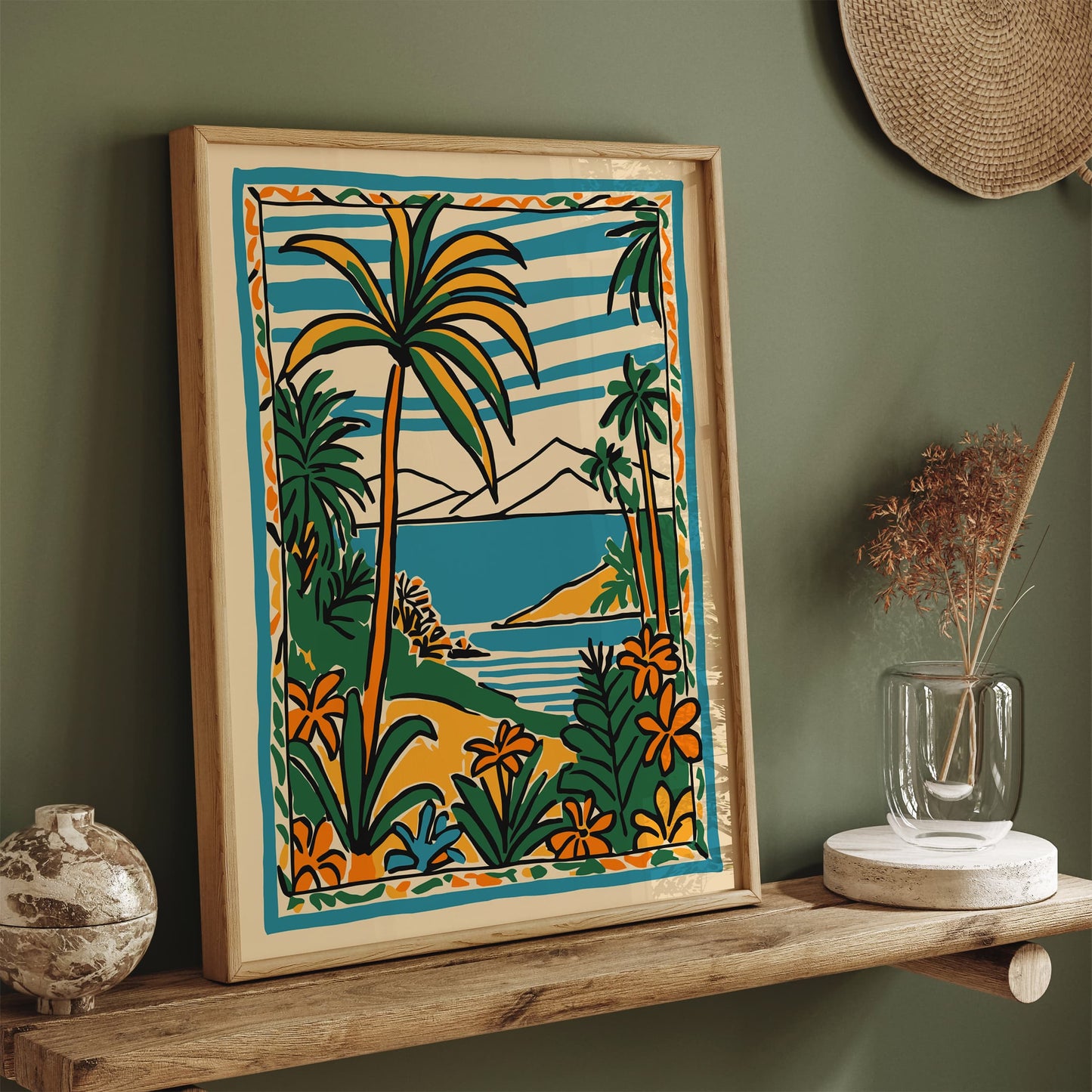 Tropical Colorful Scenic Wall Art Print
