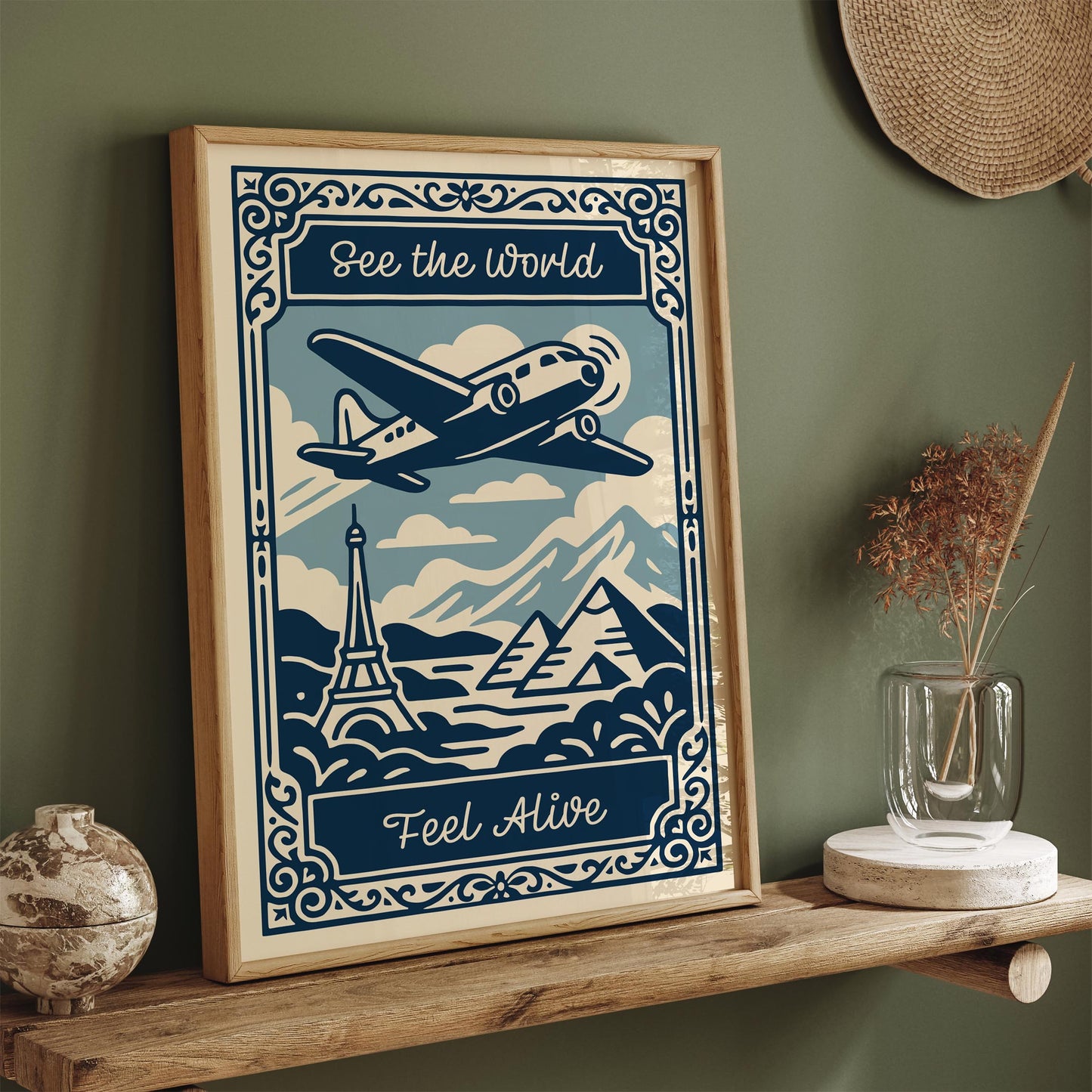 See the World Feel Alive Travel Quote Wall Art Print